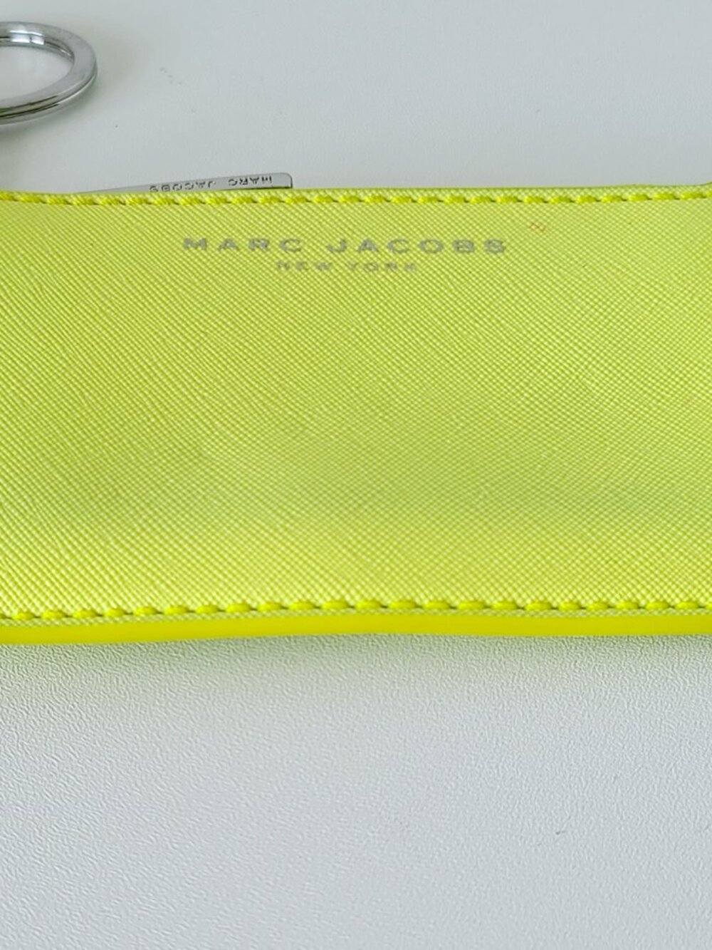 Marc Jacobs Neon Yellow Keychain Card Holder Wallet - Picture 2 of 5